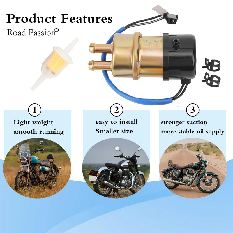 Road Passion 12v 55LPH Electric Fuel Pump for Yamaha YZF R1-1998-2005/ YZF R1 T/C Raven 2005/ YZF R6-1999-2002 - Image 4